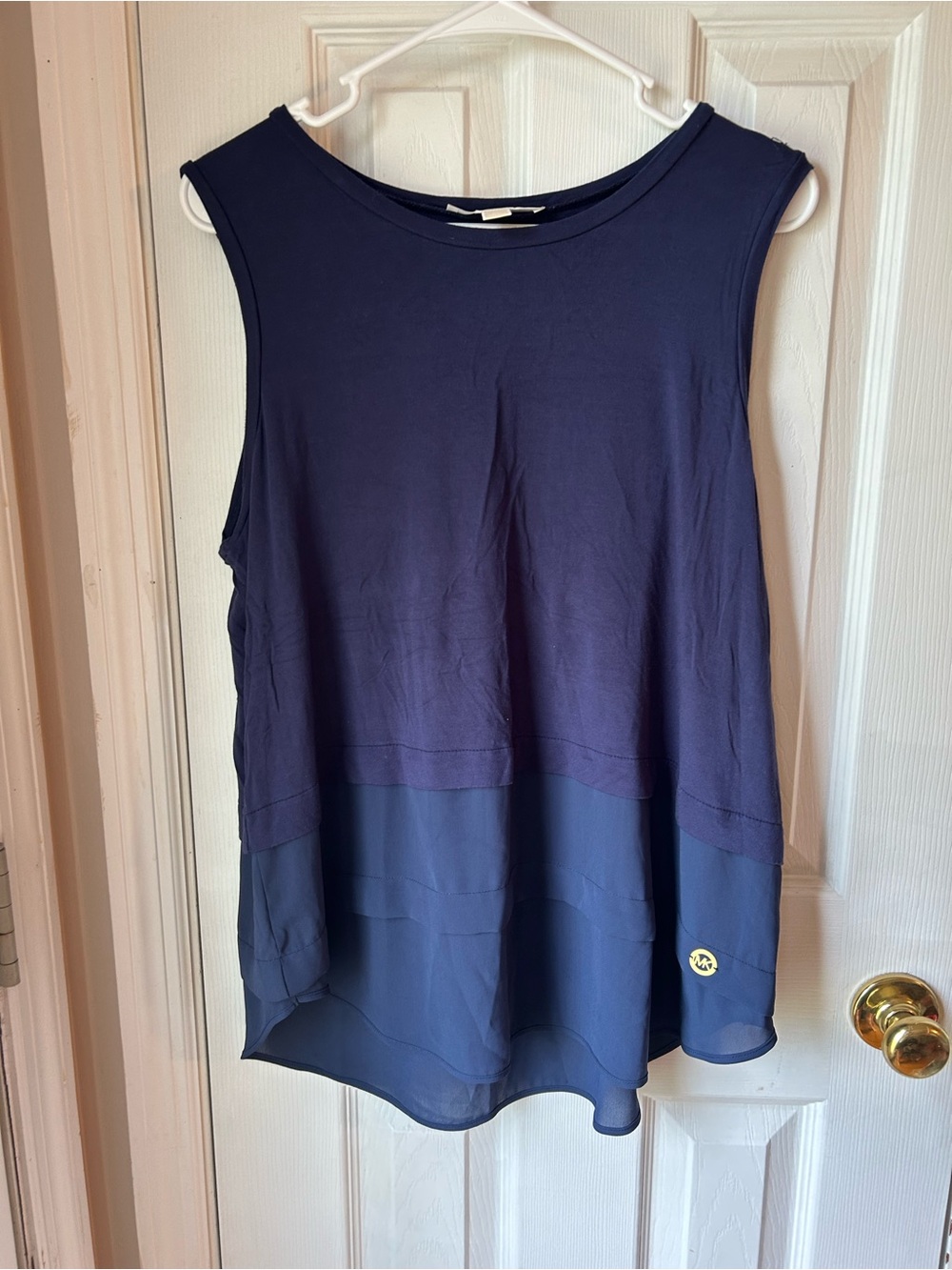 Michael Kors Navy Layered Sleeveless Tank